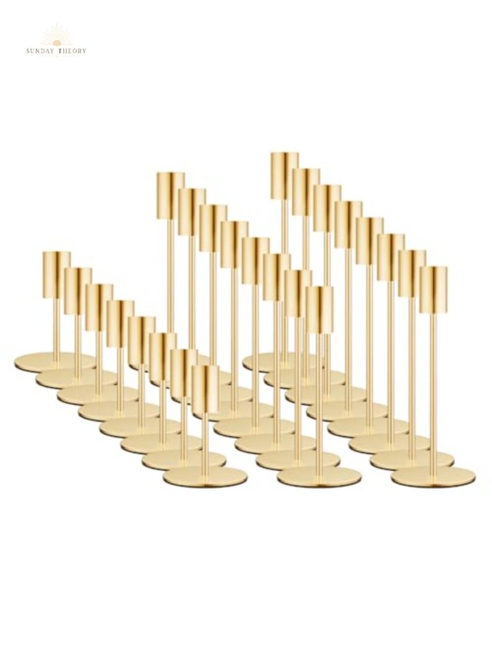 24 Gold Taper Candle Holder Bulk French Metal Candlesticks Wedding Party